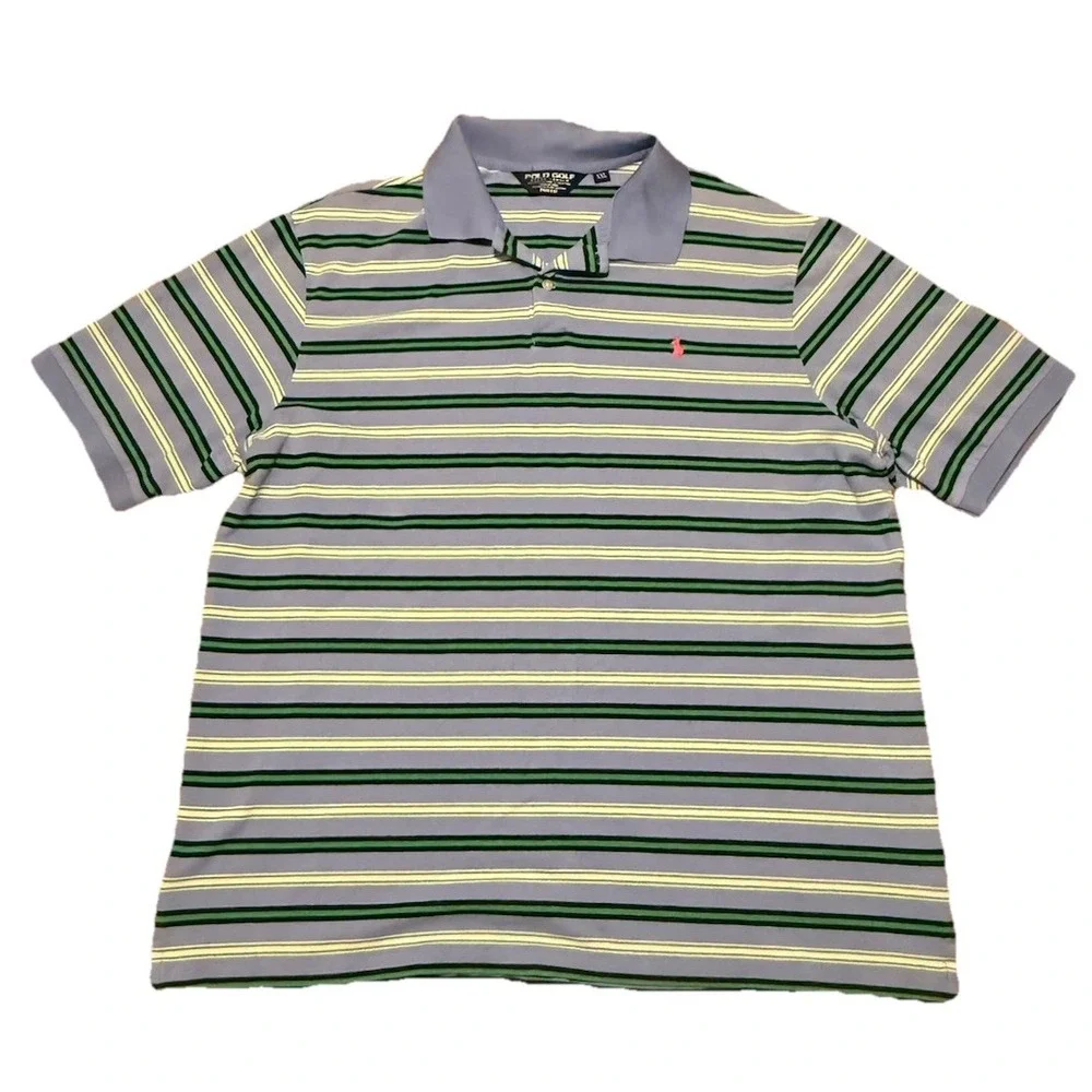 Polo Golf Ralph Lauren 2XL Men's Pro Fit Striped Polo Shirt XXL‎ multicolor Pima